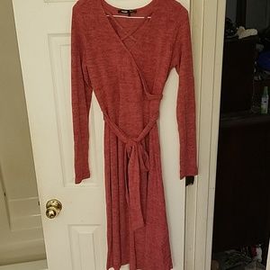 Long sleeve belted dress